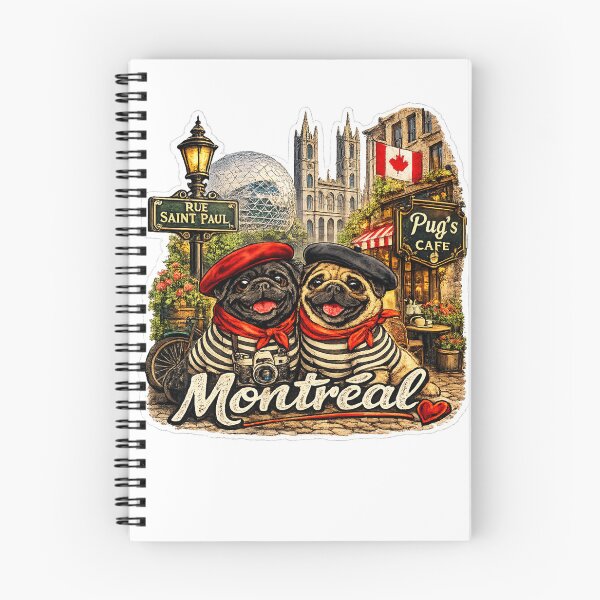 Item preview, Pugs in Montreal Quebec Canada OLD Montreal designed and sold by MargaritaGRL.