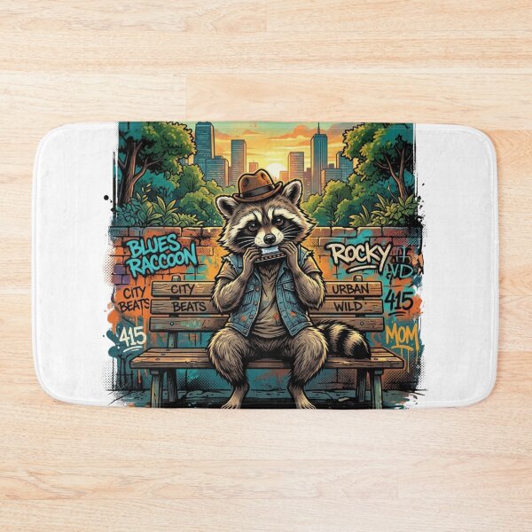Item preview, Blues Raccoon | Urban Harmonica Player designed and sold by NatureHarmony16.