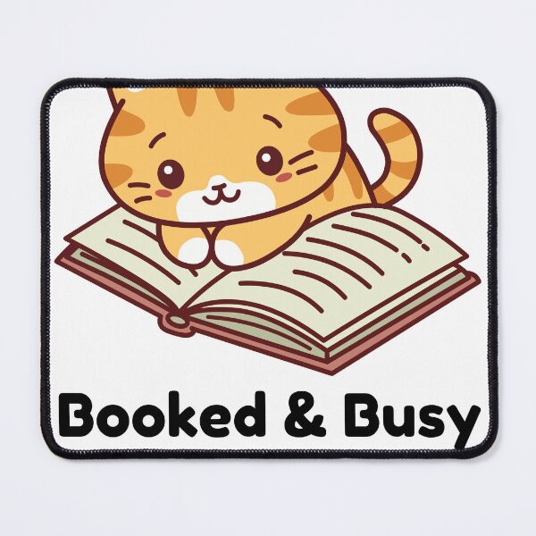 Item preview, Booked & Busy Cute Book Cat designed and sold by Bloomelle Studio.