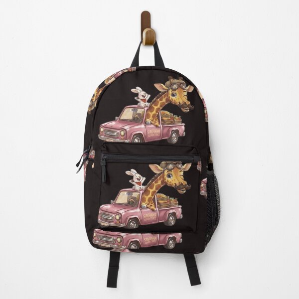 Item preview, Funny Giraffe and Rabbit Driving Pink Car Savanna Meme designed and sold by Fatomfatom.
