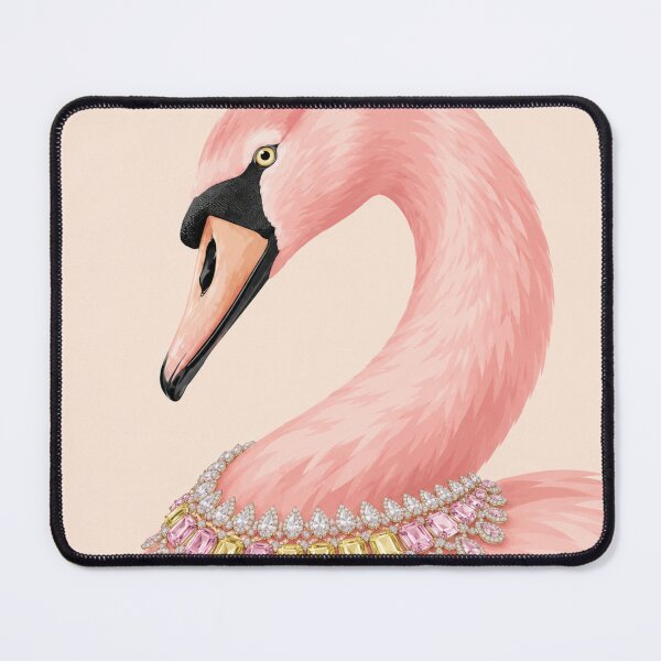 Item preview, Elegant Pink Flamingo with Jeweled Necklace Illustration designed and sold by minbadesign.