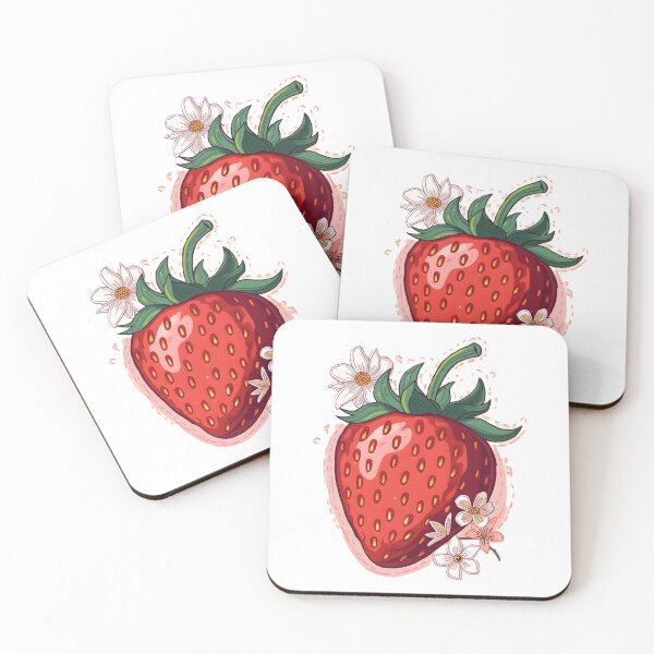Item preview, Cute Strawberry Sticker | Kawaii Strawberry Floral Fruit Illustration designed and sold by dreamz-world.