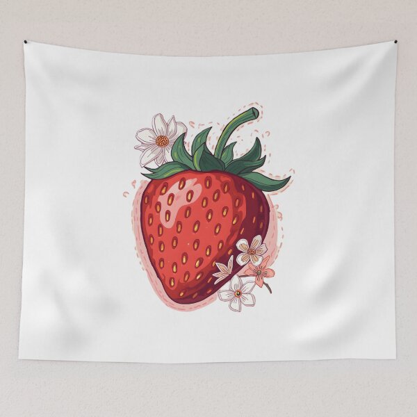 Item preview, Cute Strawberry Sticker | Kawaii Strawberry Floral Fruit Illustration designed and sold by dreamz-world.