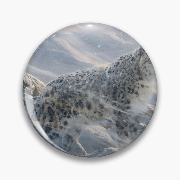 Item preview, Snow Leopard in a Winter Blizzard | Majestic Wildlife Nature Art designed and sold by DreamyWallVibes.