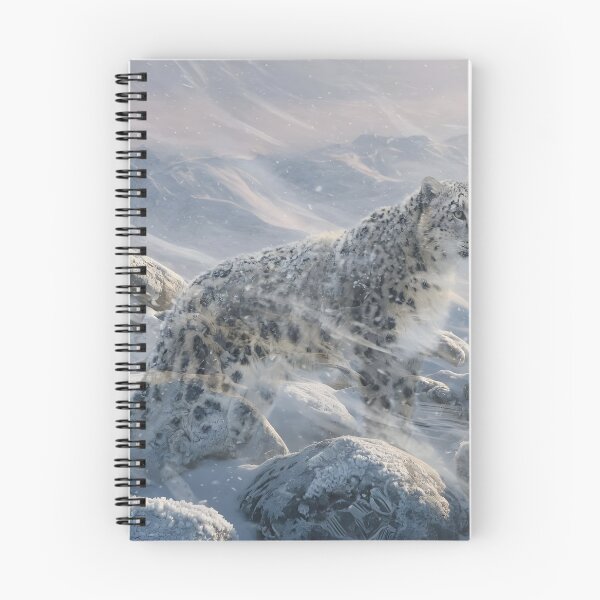 Item preview, Snow Leopard in a Winter Blizzard | Majestic Wildlife Nature Art designed and sold by DreamyWallVibes.