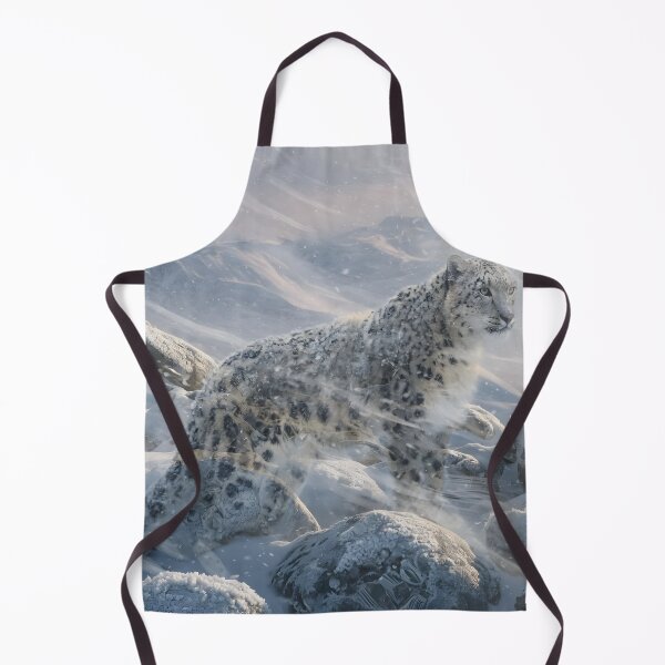 Item preview, Snow Leopard in a Winter Blizzard | Majestic Wildlife Nature Art designed and sold by DreamyWallVibes.