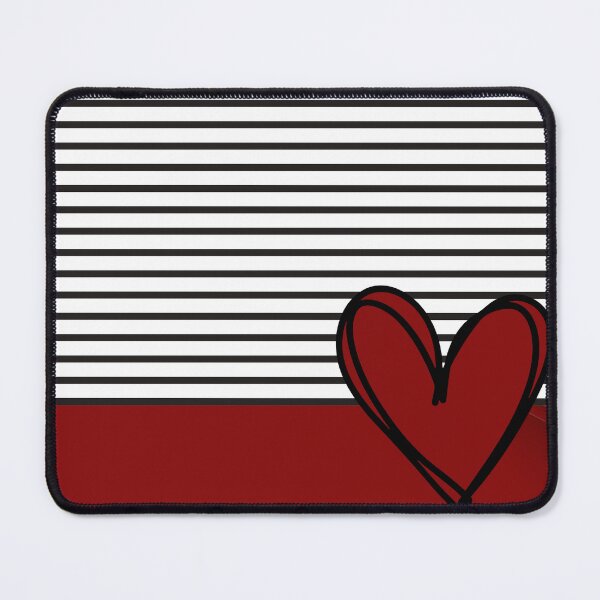 Item preview, Black Stripes Red Heart  designed and sold by EllieHeartCo.