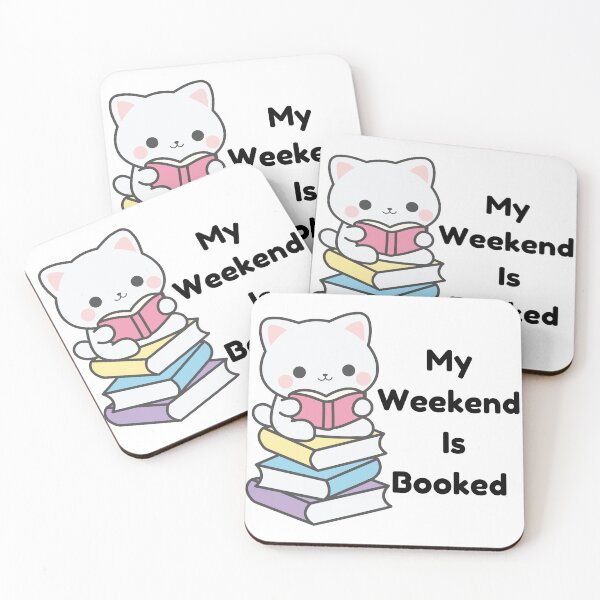 Item preview, My Weekend Is Booked Cute Cat designed and sold by Bloomelle Studio.