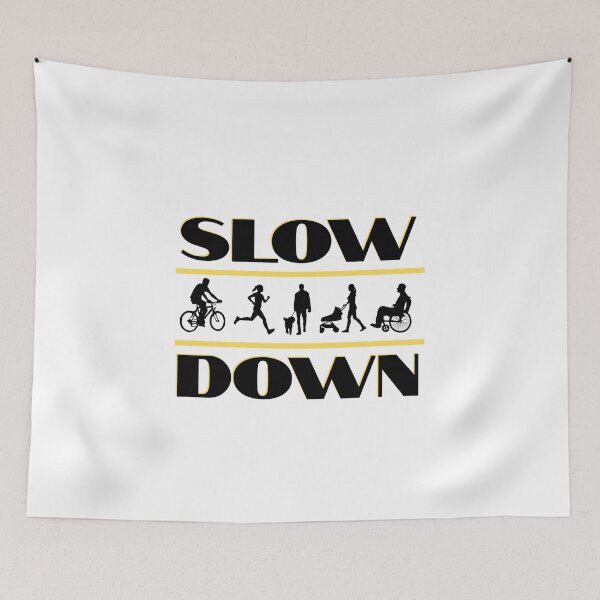 Item preview, Slow Down - Neighborhood Pedestrian Safety Sign designed and sold by SunandShade.