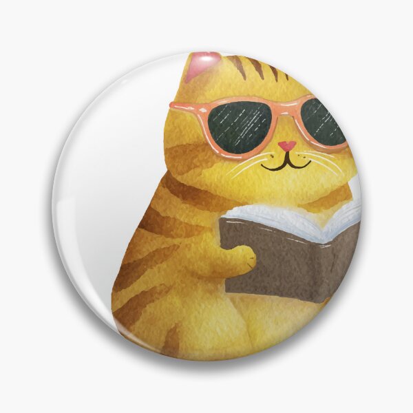 Item preview, Too Cool To Stop Reading Cat designed and sold by Bloomelle Studio.