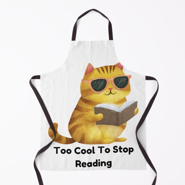 Item preview, Too Cool To Stop Reading Cat designed and sold by Bloomelle Studio.