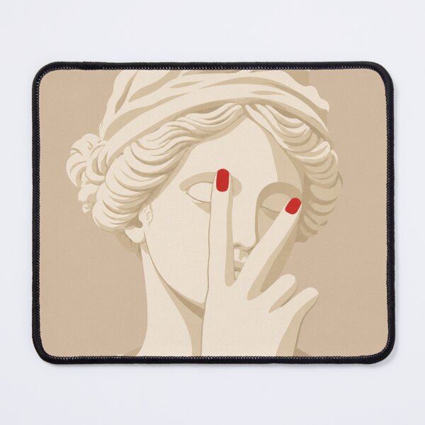 Item preview, Classical Marble Statue with Red Nails Illustration designed and sold by minbadesign.