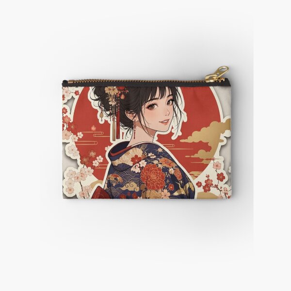 Item preview, Red Kimono Lady - kawaii version designed and sold by Japanese Vibes.