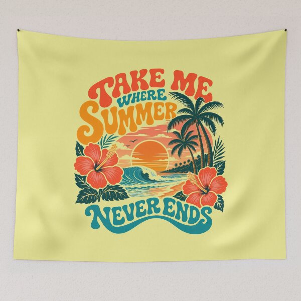 Item preview, Take Me Where Summer Never Ends Retro Beach designed and sold by EchoPrint Co..