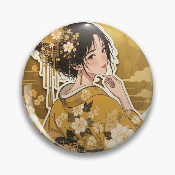 Item preview, Yellow Kimono Lady - kawaii version designed and sold by Japanese Vibes.