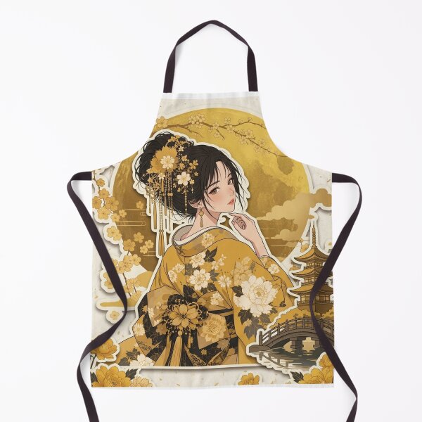 Item preview, Yellow Kimono Lady - kawaii version designed and sold by Japanese Vibes.