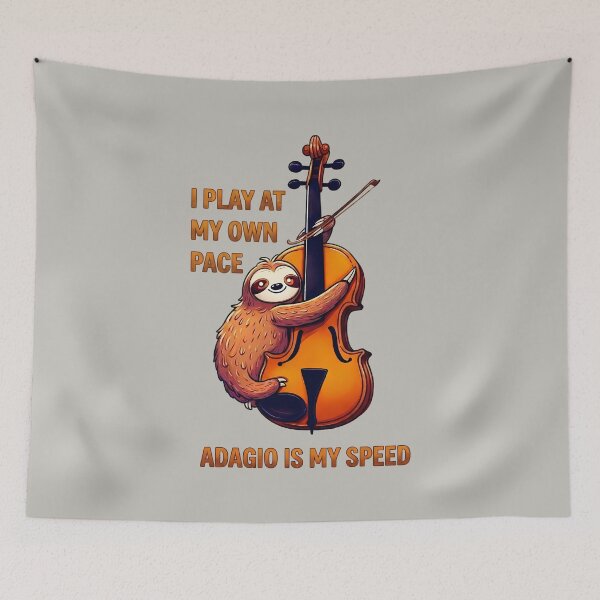 Item preview, Funny Sloth with Violin - Slow Living Lifestyle designed and sold by Art-Arcade6.