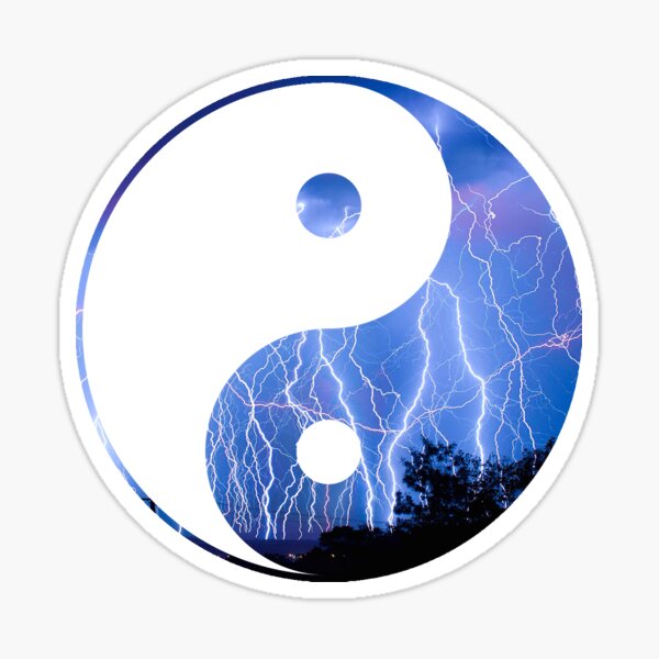 lightning yin yang Sticker