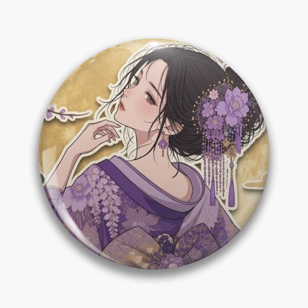 Item preview, Purple Kimono Lady - kawaii version designed and sold by Japanese Vibes.