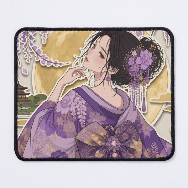 Item preview, Purple Kimono Lady - kawaii version designed and sold by Japanese Vibes.