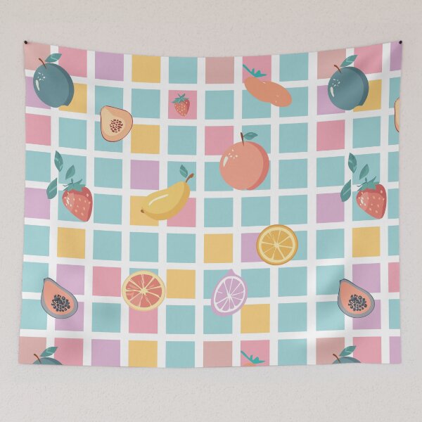 Item preview, Pastel Fruit Checkerboard Pattern Cute Summer Grid designed and sold by bangueran.