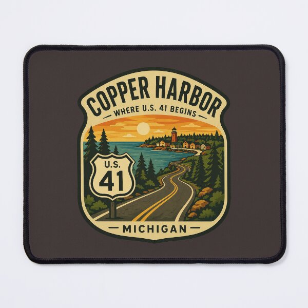 Item preview, Copper Harbor Michigan U.S. 41 Vintage Travel Badge designed and sold by American Travels.
