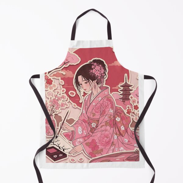 Item preview, Pink Kimono Lady - kawaii version designed and sold by Japanese Vibes.
