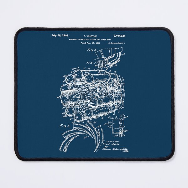 Item preview, Frank Whittle jet patent design designed and sold by HeathWayPrints.