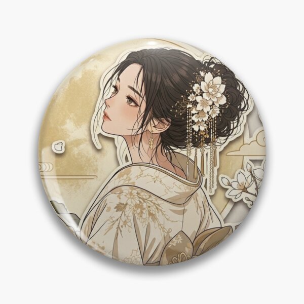 Item preview, White Kimono Lady - kawaii version designed and sold by Japanese Vibes.