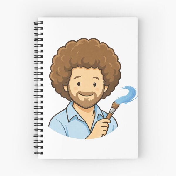 Item preview, Bob Ross Blue Brush Portrait Fan Art designed and sold by ANiyati.