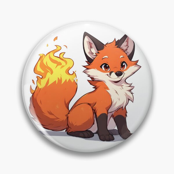 Artikelvorschau, Lächelnder Feuerfuchs – Niedliche Fantasy-Cartoon-Tierillustration entworfen und verkauft von Karolina’s Cozy Creations.