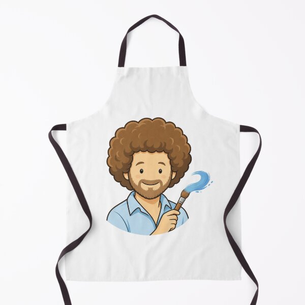 Item preview, Bob Ross Blue Brush Portrait Fan Art designed and sold by ANiyati.