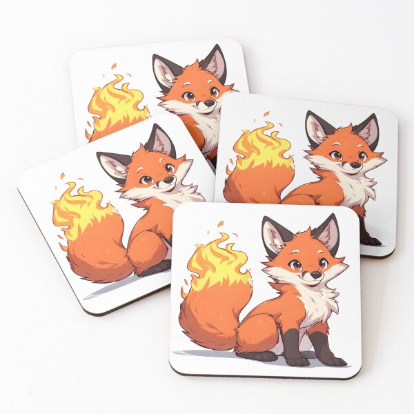 Item preview, Smiling Fire-Tailed Fox – Cute Fantasy Cartoon Animal Illustration designed and sold by Karolina’s Cozy Creations.