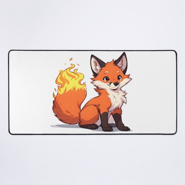 Artikelvorschau, Lächelnder Feuerfuchs – Niedliche Fantasy-Cartoon-Tierillustration entworfen und verkauft von Karolina’s Cozy Creations.