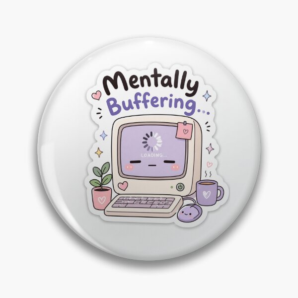 Item preview, Mentally Buffering Cute Computer Sticker designed and sold by NovaSticker Studio.