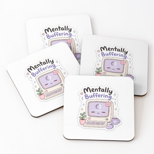 Item preview, Mentally Buffering Cute Computer Sticker designed and sold by NovaSticker Studio.