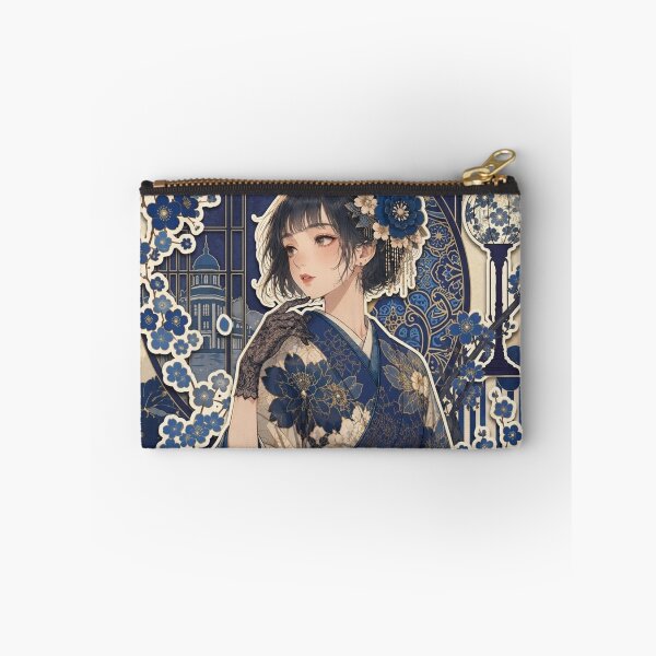 Item preview, Blue Hakama Lady - kawaii version designed and sold by Japanese Vibes.