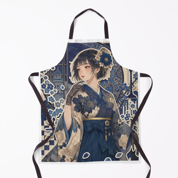 Item preview, Blue Hakama Lady - kawaii version designed and sold by Japanese Vibes.