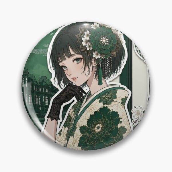 Item preview, Green Hakama Lady - kawaii version designed and sold by Japanese Vibes.