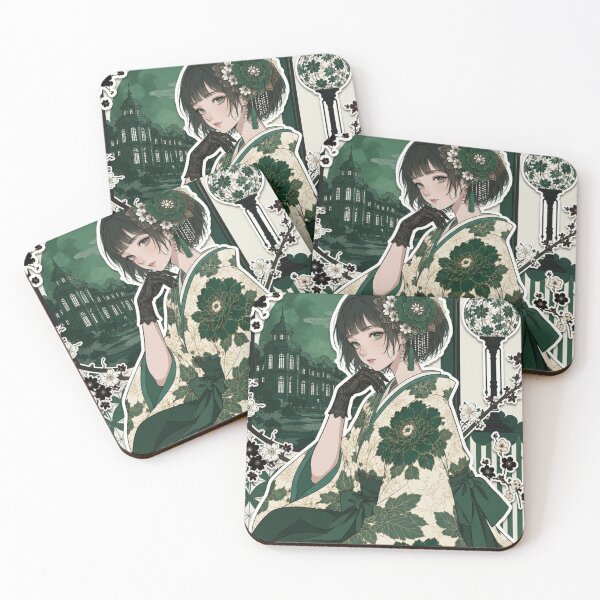 Item preview, Green Hakama Lady - kawaii version designed and sold by Japanese Vibes.