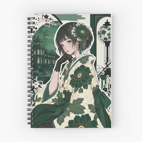 Item preview, Green Hakama Lady - kawaii version designed and sold by Japanese Vibes.