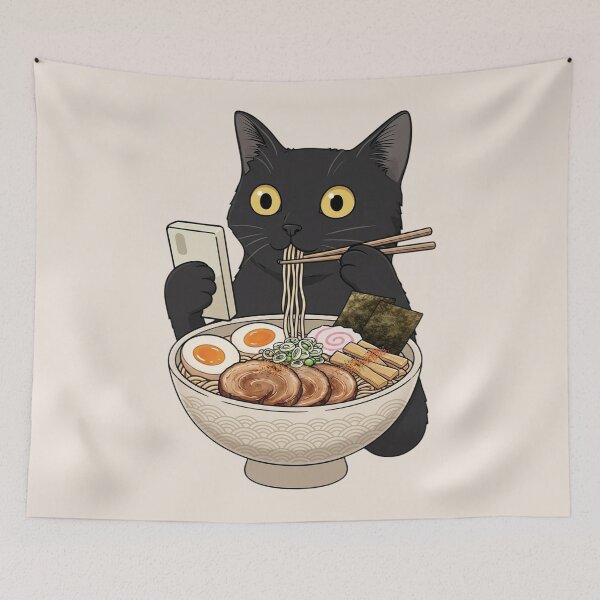 Item preview, Cat Eating Ramen, Funny Ramen Cat, Cute Cat Lover Gift, Japanese Food Cat designed and sold by Sprinkle12345.
