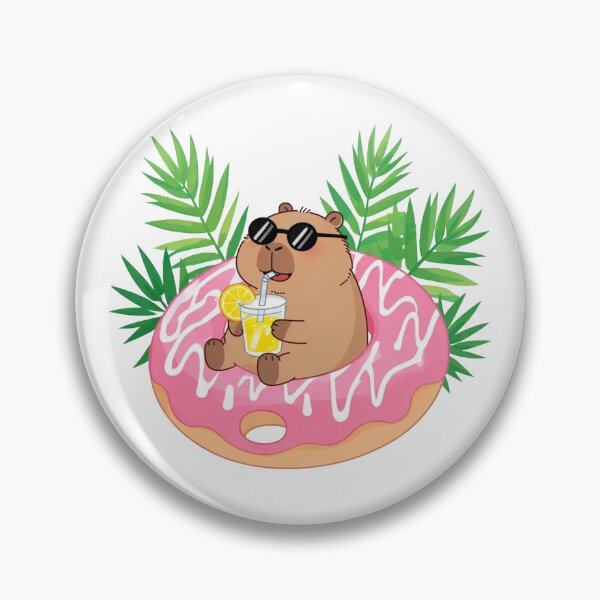 Item preview, Chill Capybara Floating in Donut Pool Float designed and sold by Evv_u.