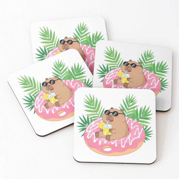 Item preview, Chill Capybara Floating in Donut Pool Float designed and sold by Evv_u.