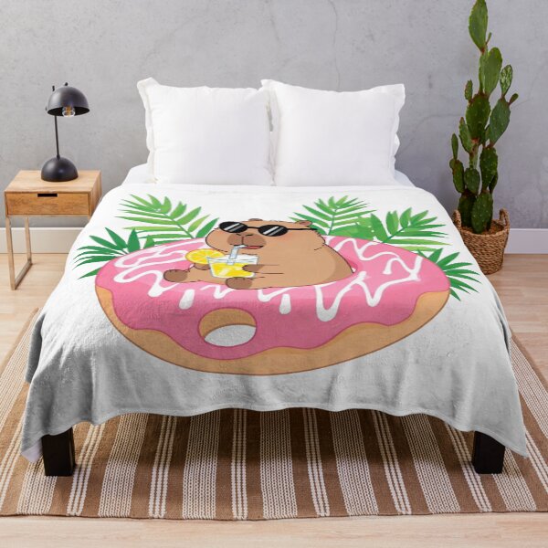Item preview, Chill Capybara Floating in Donut Pool Float designed and sold by Evv_u.