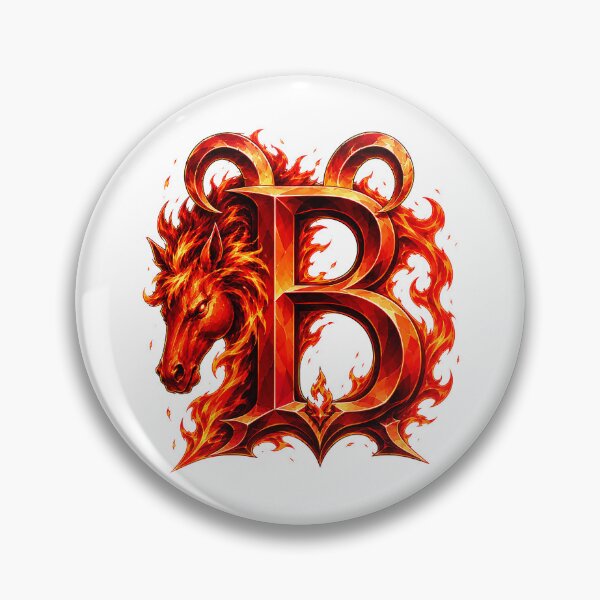 Item preview, Aries Emberstallion Flameglyph Letter B designed and sold by BlissBlvdShop.