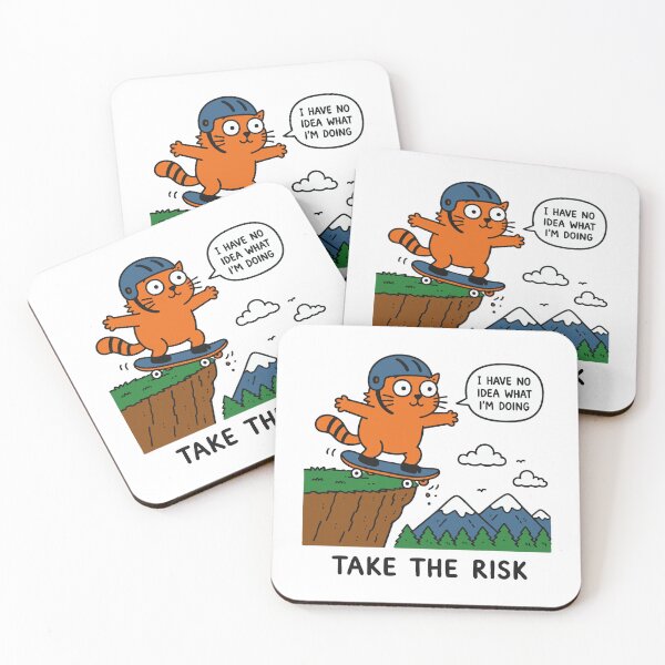 Item preview, Take The Risk Funny Skateboarding Cat designed and sold by CamaleonDesigns.