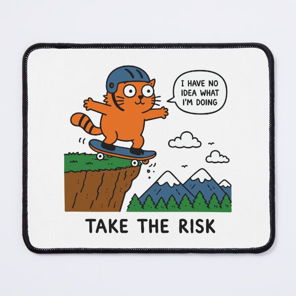 Item preview, Take The Risk Funny Skateboarding Cat designed and sold by CamaleonDesigns.