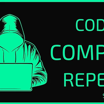 Artwork thumbnail, Code Compile Repeat | Programmer Laptop Sticker by ByteForgeStudio