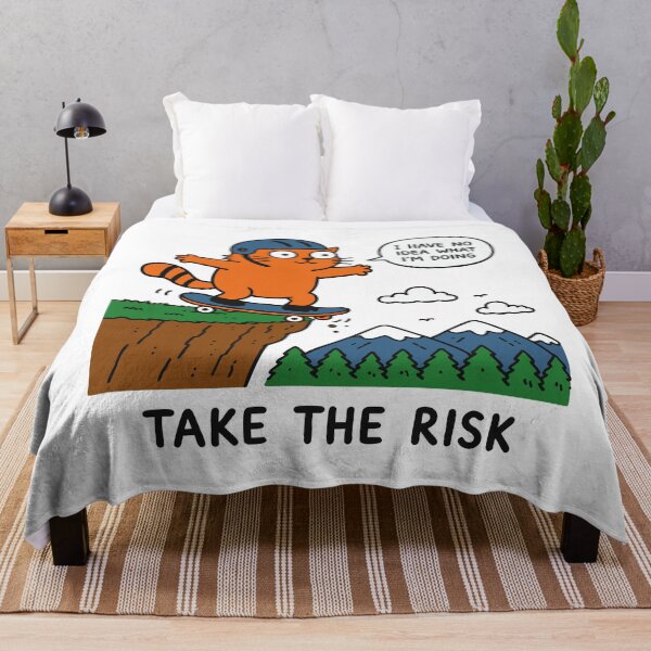 Item preview, Take The Risk Funny Skateboarding Cat designed and sold by CamaleonDesigns.